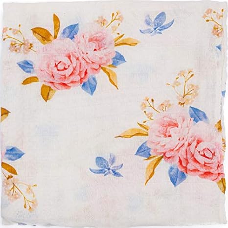 blue floral swaddle