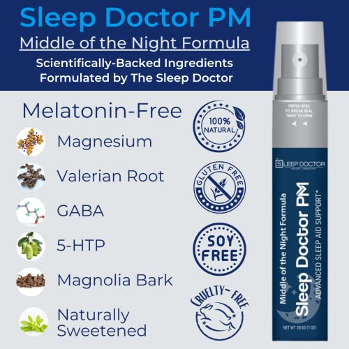 Sleep Doctor PM Spray — Middle of The Night Sleep Support Formula — Magnesium, GABA, 5HTP