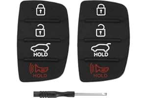 Key Fob Rubber Button Pad Replacement for Hyundai Santa Fe Sport Sonata 2018 2017 2016 2015 2014 2013 4 Button Key Fob Cover 