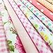 flic-flac 20 x 20 inches (51cmx51cm) Fat Quarter Natural Cotton Quilting Fabric Thick Craft Printed Fabric High Density Bundle Squares Patchwork Lint DIY Sewing (12pcs, Pattern A)