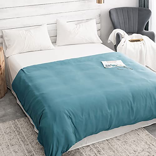 ZonLi Bamboo Duvet Cover for Weighted Blanket (Blue, Queen Size, 60