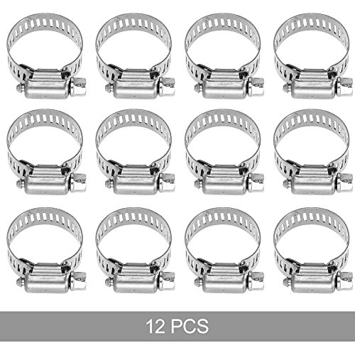 Anpro Pack of 12 Hose Clamp Stainless Steel Clamps Worm-Gear Hose Clamp, Miniature Power-Seal Worm-Drive Kit, 1/2-1-1/16(14-27mm) - Thumbnail 2
