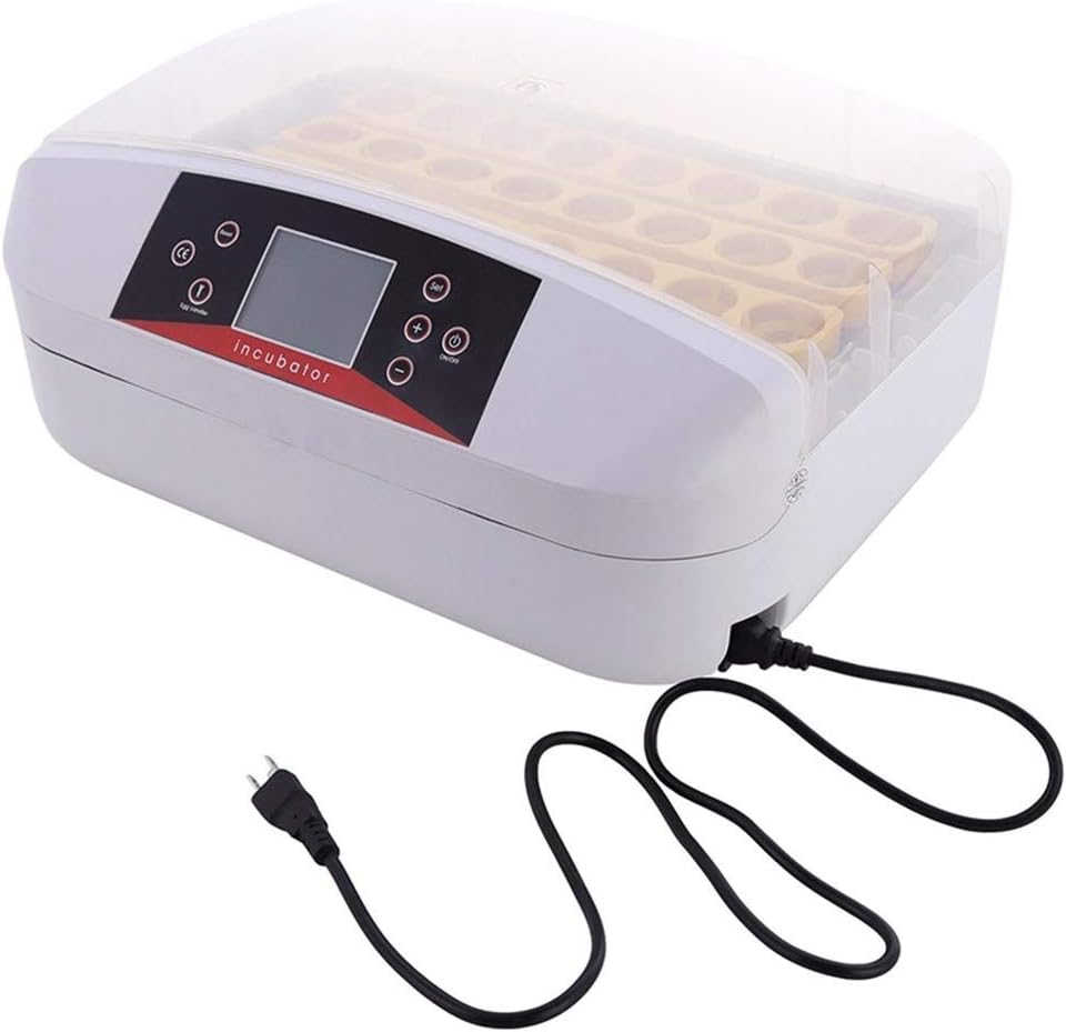 Wuyeti Automatic Digital 32 Eggs Incubator Chicken Hatcher Temperature Turning Control (Color : WHITE)