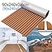 Zeeos EVA Foam Teak Floor Decking Sheet 94.5''x36'', Non-Skid-Self-Adhesive Flooring Synthetic Deck Marine Yacht RV Boat Flooring Mats