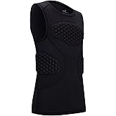DEVOROPA Youth Boys Football Baseball Padded Compression Shirt Chest Protector Softball Lacrosse Rib Heart Sternum Guard