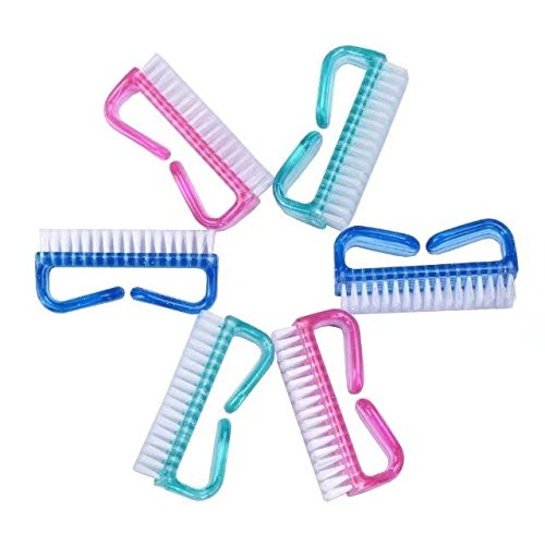 6 Pcs Fingernail Plastic Clean Brush Handle Grip Nail Brush Nail Scrubbing Fingernails Are Used to Clean Nails