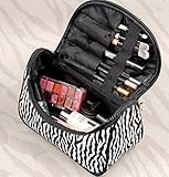 Homegifts Fashion Zebra Pattern Lady Makeup Bag Women Portable Cosmetic Toiletry Bags Travel Storage Organizer