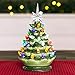 Best Choice Products 9.5in Pre-Lit Hand-Painted Ceramic Tabletop Christmas Tree Holiday Decor w/Multicolored Lights, 3 Star Toppers - Green