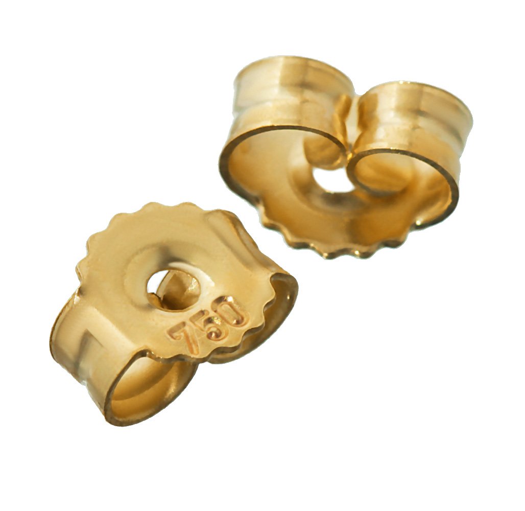 NKlaus 1 Pair Yellow Gold 5,2mm Studs for Stud Earrings Earrings Studs pousettes Ear nut Butterfly Clasp Hole: 1,1mm 4818