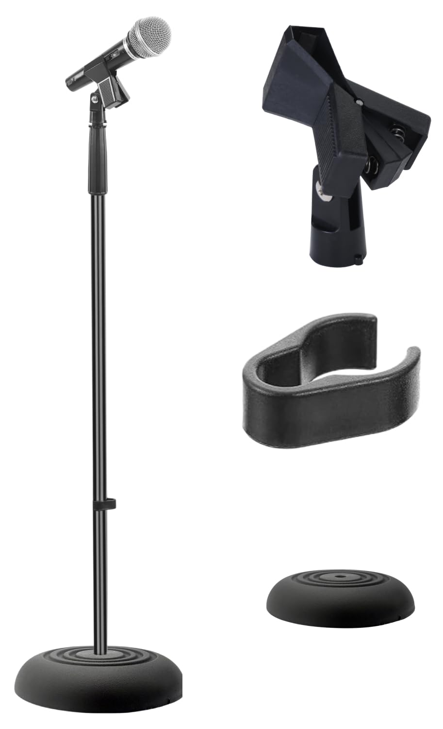 Photo 1 of ***Missing the mic***Pyle Adjustable Microphone Stand - Universal Mic Stand with Compact Heavy Base, Floor Standing Design, Height Adjustable, Pivot Angle Clip for Singing & Recording (2.8’ - 5’ ft., 9.8” Base Diameter)***Missing the mic***