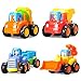 HOMOF Baby Toys Push Go Friction Powered Car Toys Early Educational Toddler oys Sets 4 PCS -Tractor,Bulldozer,Cement Mixer&Dumper Construction Engineering Vehicles Best Gifts Boys Girls