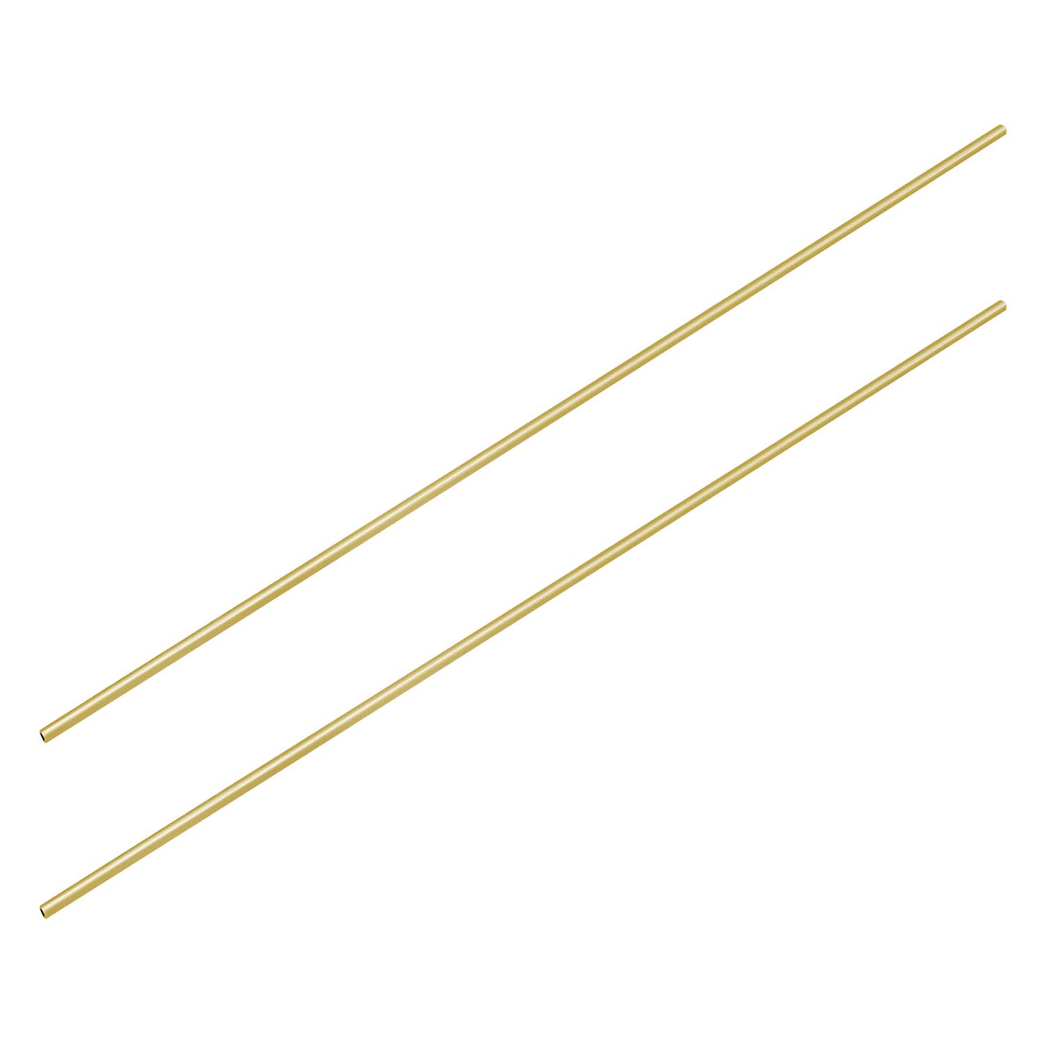 Aopin Brass Round Tube Copper Pipe ID 1.6mm / 3/50" x OD 2mm / 2/25" Hollow Copper Tubing - 300mm / 1 Ft / 12 in Length for Refrigerator Capillary Tubing, Cooling Systems, Wind Chimes 2 Pcs