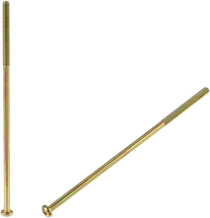 sourcing map M4 x 120mm Male Thread Phillips Pan Head Bolt Screw for Double Bed Furniture TV Rack Wall Hanging 5pcs