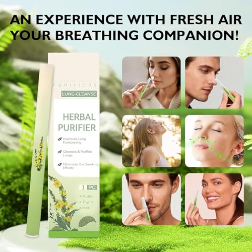 LBOYLOVE® Herbal Diffuser Pen with Mullein, Thyme, Mint Extracts for Lung Cleasing Breathing, Relaxation, Stress Relief, 600 Uses (2 PCS)