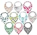 ana baby 8-Pack Baby Bandana Drool Bibs for Drooling and Teething, 100% Organic Cotton, Soft and Absorbent,Bibs for Baby Girls