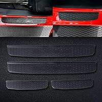 cartaoo Door Sill Scuff Guard Protector Plates for 2018-2019 Jeep Wrangler JL 4-Door 4pcs (Plastic-Five Stars-Black)