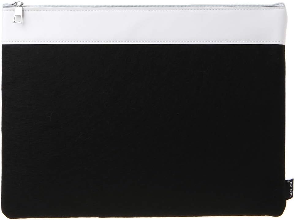 Lisanl Portable Wool Felt Zipper Document Bag Portfolio A4 File Folder for Office School Stationery Supplies