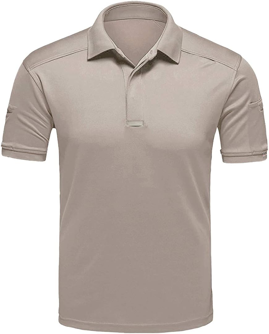 CARWORNIC Men's Tactical Shirt Quick Dry Short Sleeve Sport Polo Shirt Army Military Outdoor T- Shirt: Clothing