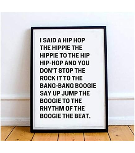 Amazon.com: Fprqlyze Rappers Delight Sugar Hill Gang Lyrics Print