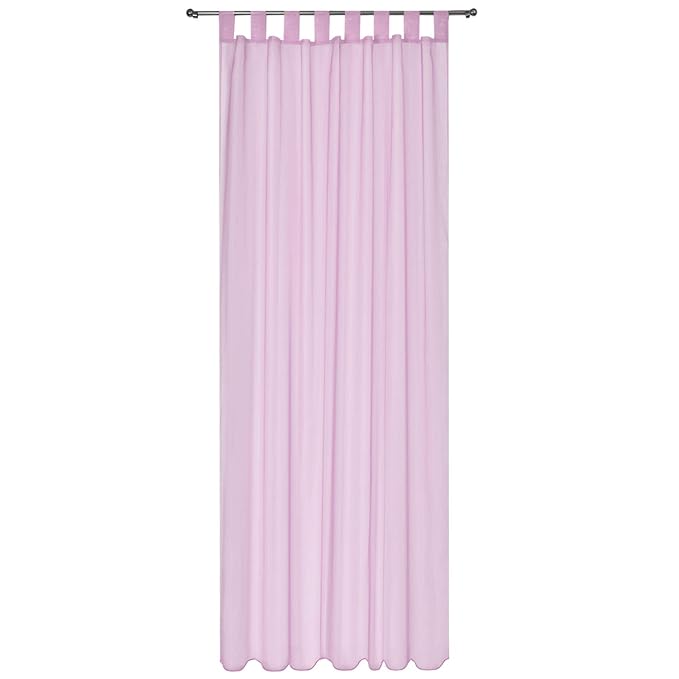 Beautissu Transparenter Schlaufen-Vorhang Amelie - 140x245 cm Rosé (Rosa) - Voile Dekoschal Gardine Schlaufenschal