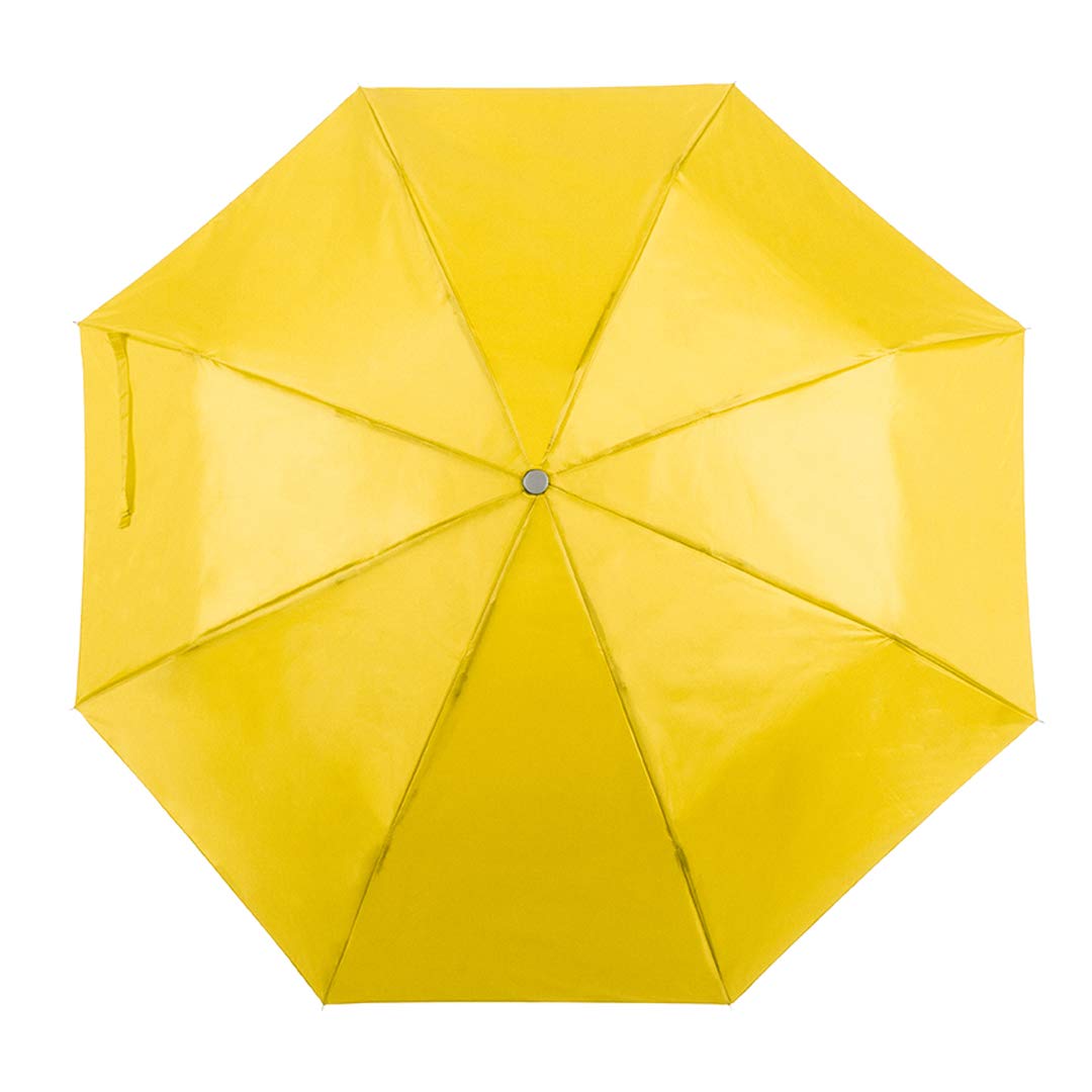 eBuyGB Unisex's Mini Folding Compact Pocket Umbrella Manual Opening Telescopic Wedding Lightweight Brolly with Carry Handle Strap and Colour Matchin Protective Sleeve, Yellow, 41"