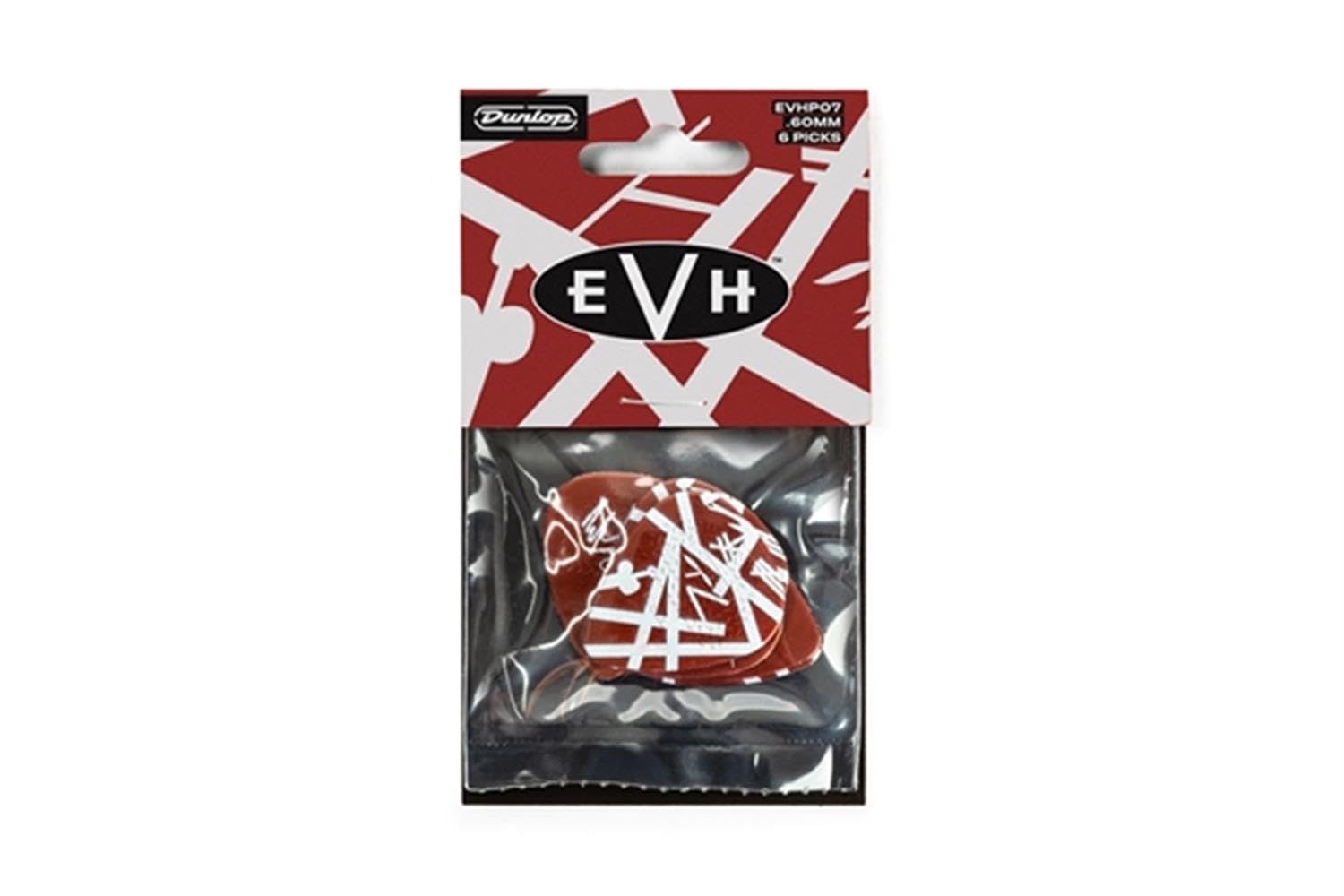 Jim Dunlop EVH Shark Max-Grip Guitar Picks-6 Pack (EVHP07),Burgundy