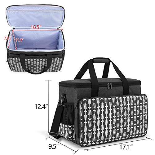 Yarwo Sewing Machine Carrying Case with Bottom Wooden Board, Universal