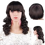 Spretty Women's Glamorous Dark Brown Big Curly Wavy Wig for Daily Dress and Cosplay Party