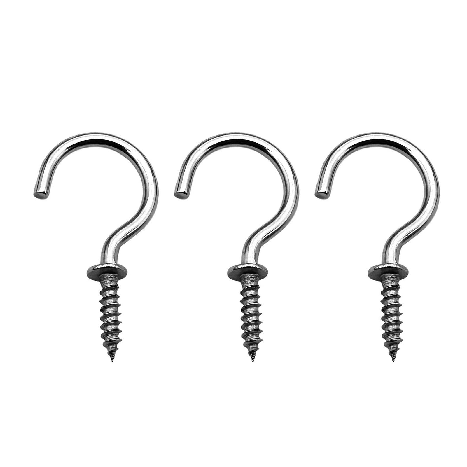 Photo 1 of IDEALSV 60 Pcs (304) Stainless Steel Screw Ceiling Hooks 1 Inch Cup Hook Screw-in Light Hooks