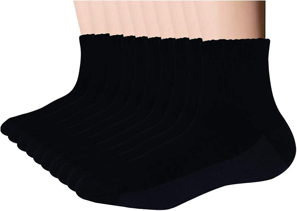 Enerwear 10P Pack Men's Cotton Moisture Wicking Extra Heavy Cushion Low Cut Socks … (10-13/Shoe: 6-12, White): Clothing