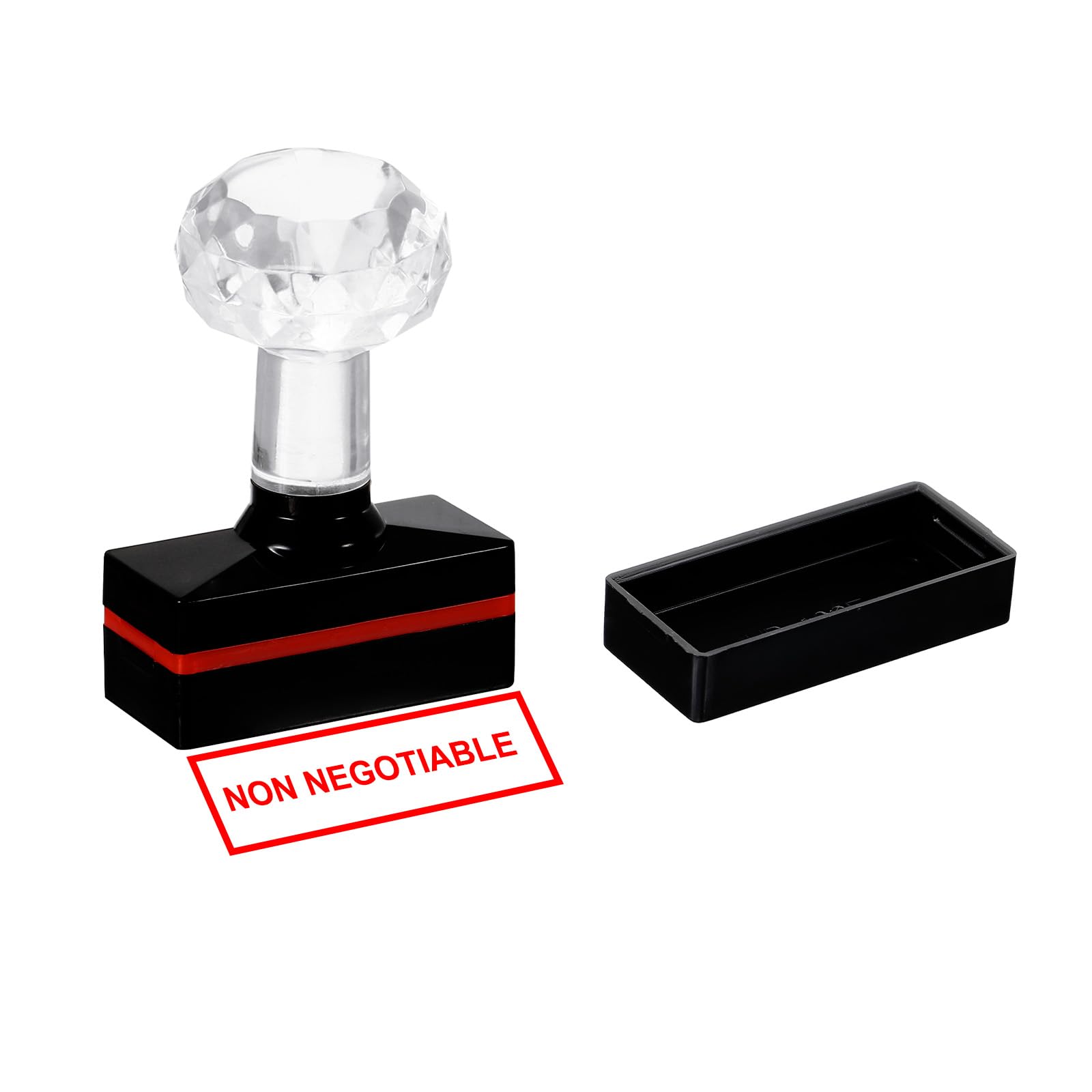 PATIKIL Non Negotiable Stamp Self Inking, Red Ink Office Stamps Pre Inked Message Stamp Refillable Business Stamp, Black