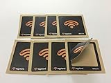 8 Black NFC Stickers NTAG216 by Tagstand - Fully programmable, and works with Android, Samsung Galaxy S7, S6, S5, S4, S3, Nexus 5, HTC, and All Other NFC Enabled Devices