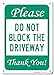 Please Do Not Block The Driveway Sign, 10