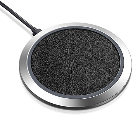 Wireless Charger iPhone X ,Duoula 10W Qi Fast Wireless Charger ,Small Leather Wireless Charging Pad for Apple iPhone X 8 8 Plus,Quick Charge for Galaxy S8/ S8+/ S7 / S7 Edge etc (NO AC Adapter)(Black)