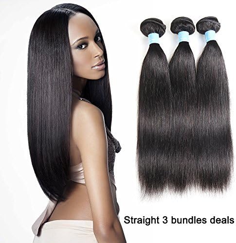 Brazilian Straight 7A Virgin Hair 3 Bundles Unprocessed Human Hair Extensions Natural Color Length(12"14"16")