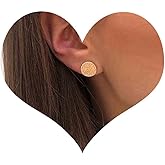 Iaceble Boho Coin Disc Earrings Gold Disc Stud Earrings Vintage Tiny Coin Earrings Hammered Circle Earrings Jewelry for Women