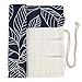 Knitting Needles Holder Case Rolling Organizer for Crochet Hooks Accessories, Mother's Day Gift (Navy Leaf)