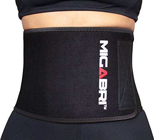 MIGABRI Waist Trimmer XT20 - Premium Wide Grip Slimming Belt Accelerates Weight Loss, Ab Toning with Lower Back & Lumbar Support For Men & Women – FREE Trim Guide