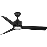kathy ireland HOME 52" Captiva Ceiling Fan with Light & Remote, Damp Rated Indoor/Outdoor, Energy-Efficient 6-Speed DC Motor,
