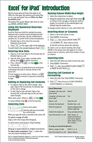 Microsoft Excel for iPad Quick Reference Guide: Introduction (Cheat Sheet of Instructions, Tips & Shortcuts - Laminated Card) by Beezix Inc