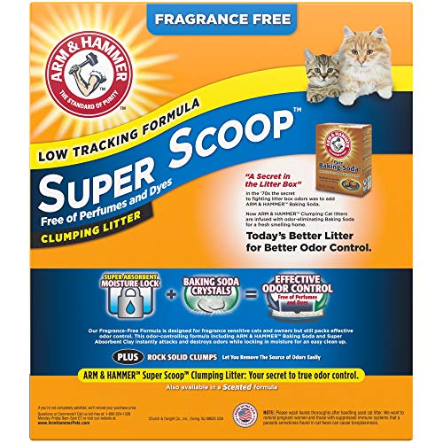 Arm & Hammer Super Scoop Clumping Cat Litter, Fragrance Free 40lb