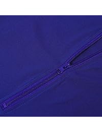 Salimdy vestido de manga larga con cremallera y cuello en V para mujer