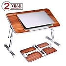 Avantree Adjustable Laptop Table, Foldable Breakfast Bed Tray, Portable Standing Desk, Notebook Stand Reading Holder for Couch Floor Kids (Red) - Minitable L [2 Year Warranty]