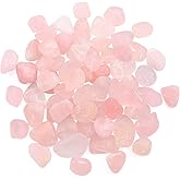 Hilitchi 1lb Bulk Large Natural Tumbled Polished Brazilian Stones Gemstone Healing Crystals Quartz for Wicca, Reiki, and Energy Crystal Healing (Rose Quartz about 1lb/450g/16oz/bag)
