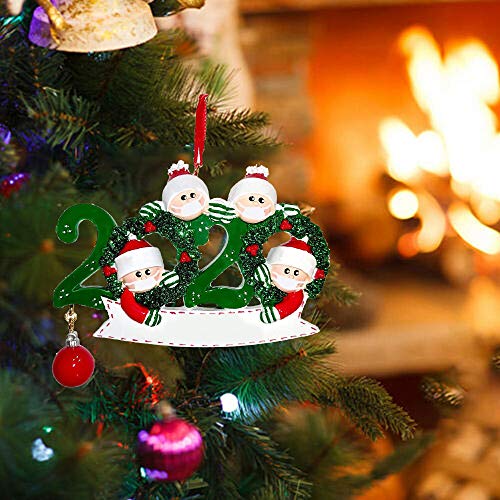 EKUPUZ 2020 Personalized Christmas Hanging Ornaments,with Mask Writable Ornaments Snowman Christmas Decorating Kit Creative Gift DIY Name, Family Ornament Christmas Decorations