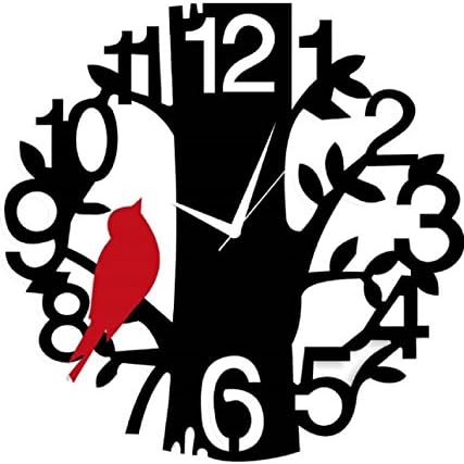 VK Collection Wall Clocks for Living Room, New Wall Clock, Wall Clock for Bedroom Stylish, Wall Clock for Office, Wall Clock for Gifts, Stylish Wall Clock Digital Print (with Glass) Black::Red