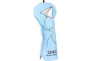 Craftsman Golf Airplane Send It 460cc Blue Driver Headcover Fairway Wood Hybrid Mallet Blade DF3 Putter Head Covers Alignment Stick Protector