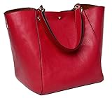 Tibes Fashion Waterproof Shoulder Bag Synthetic Leather Purse and Handbag Red