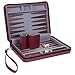 WE Games Backgammon Set, Board Games for Adults - Travel Games - Magnetic with Burgundy Leatherette Backgammon Board and Carrying Strap - Travel Backgammon Sets for Adults