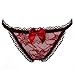 GBSELL Women Sexy Lace Bowknott V-String Briefs Panties Thongs G-string Bikini (Red)